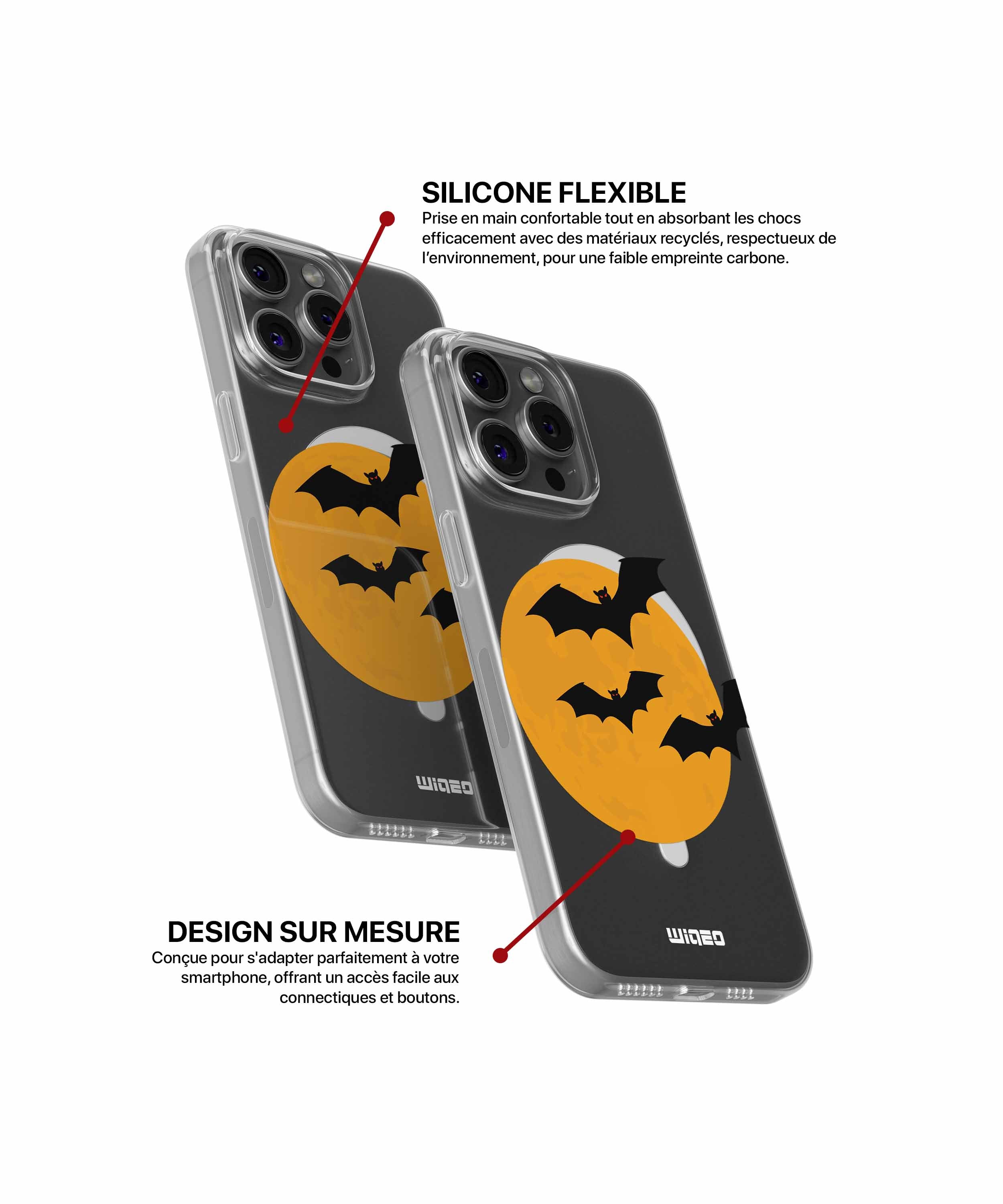 Coque ombre chauve souris pour iPhone