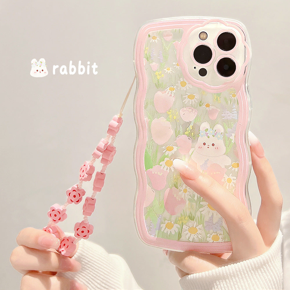Coque Ondulée avec Chaîne pour iPhone 15