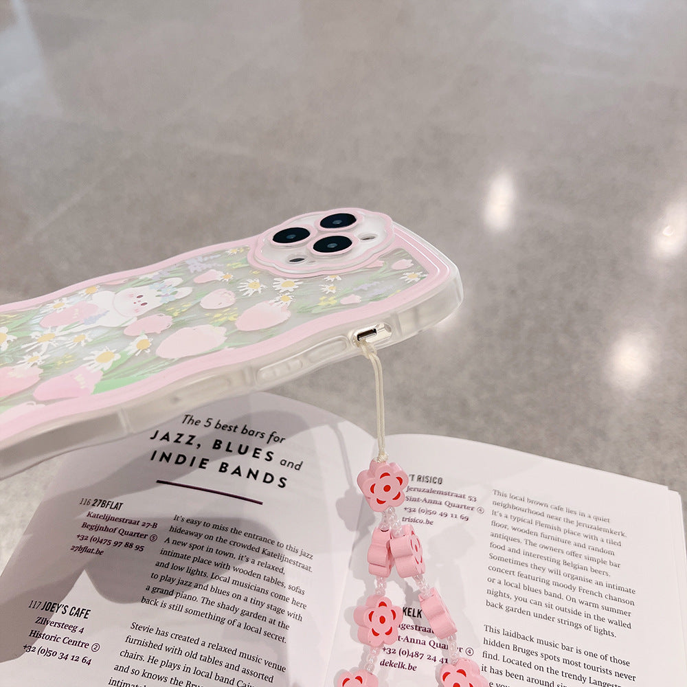Coque Ondulée avec Chaîne pour iPhone 15