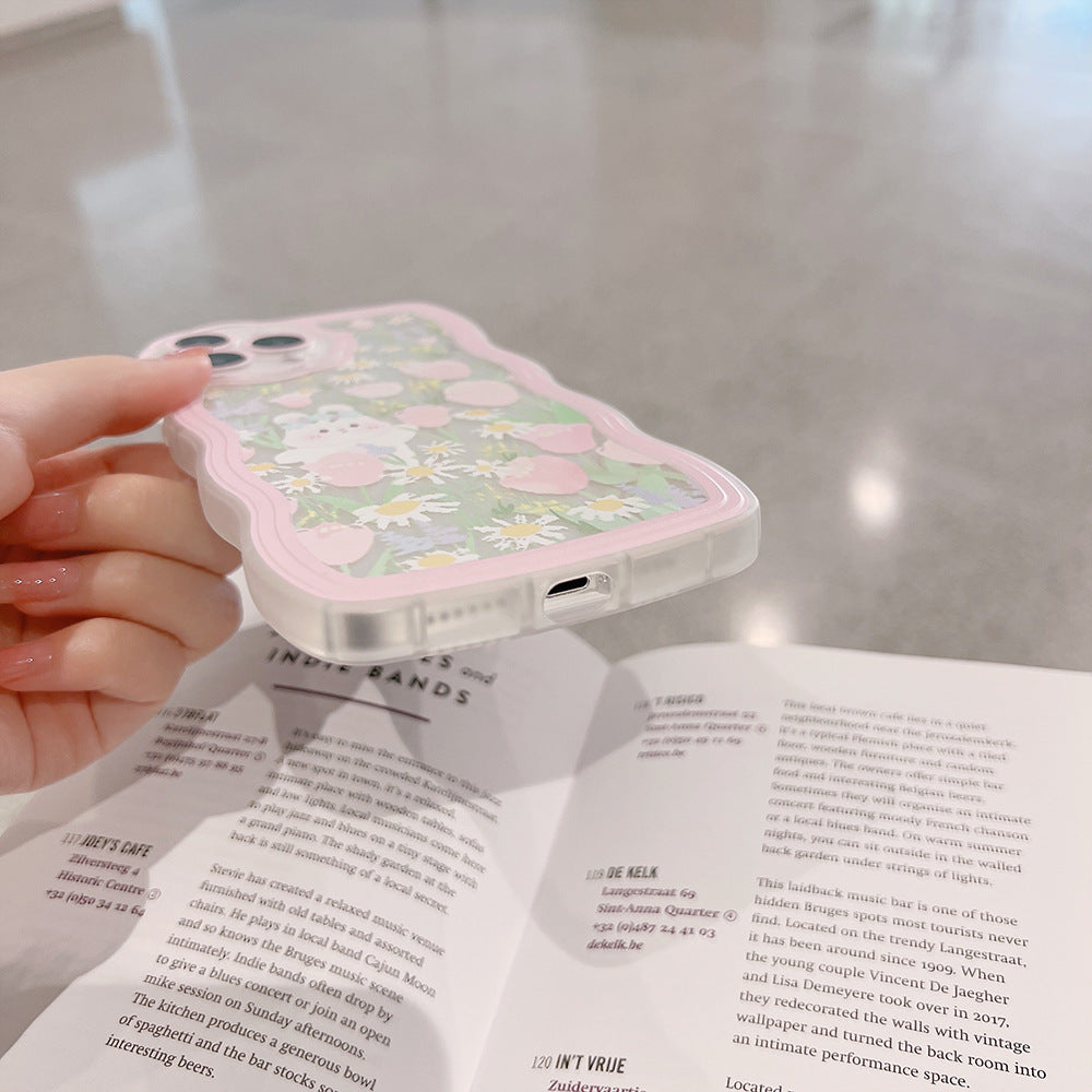 Coque Ondulée avec Chaîne pour iPhone 15