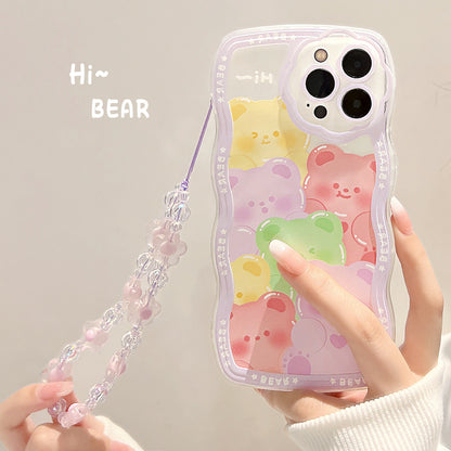 Coque Ondulée avec Chaîne pour iPhone 15 - 3 / Avec