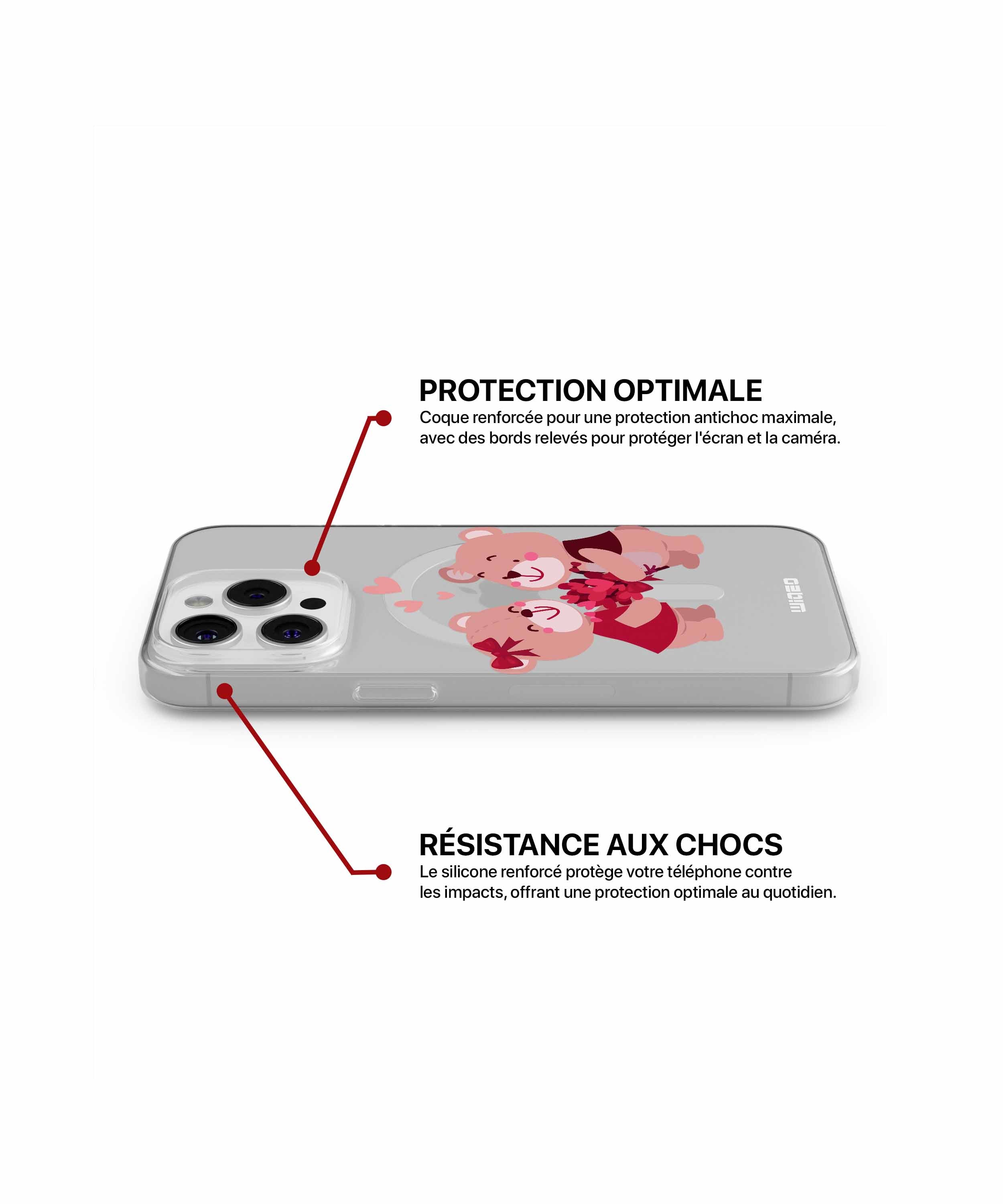 Coque oursons amoureux pour iPhone