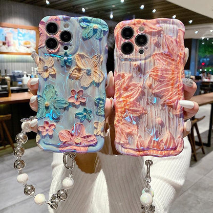 Coque Peinture à l'huile 3D Rétro pour iPhone 16
