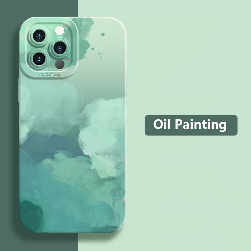 Coque Peinture à l'huile en Silicone pour iPhone 15
