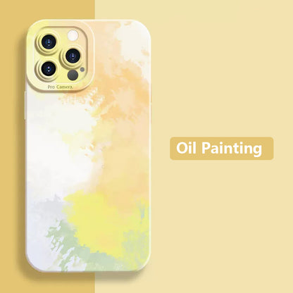 Coque Peinture à l'huile en Silicone pour iPhone 15
