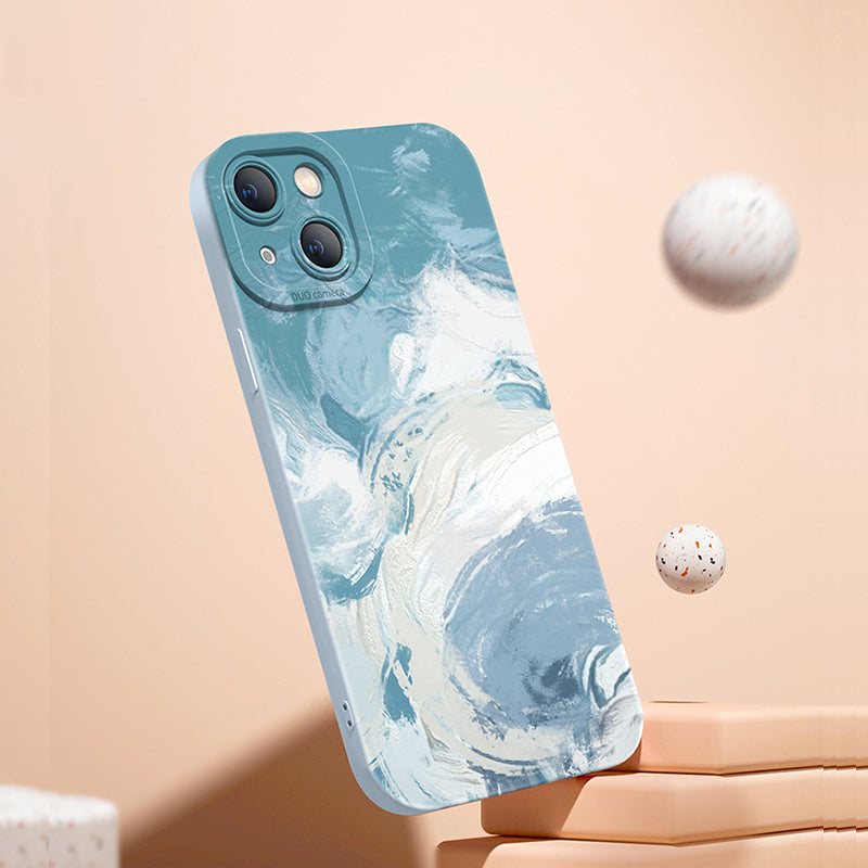 Coque Peinture Aquarelle en Silicone pour iPhone 14 Plus