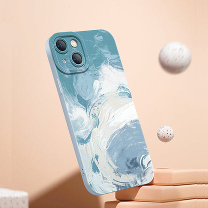 Coque Peinture Aquarelle en Silicone pour iPhone 16