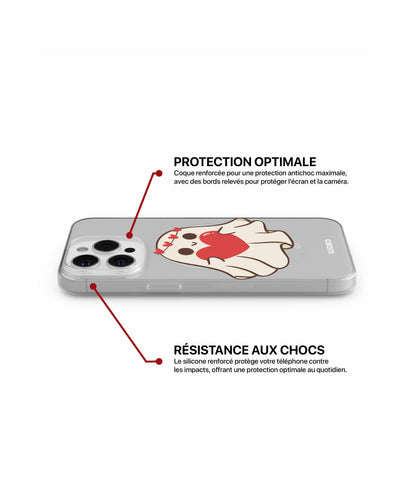 Coque petit fantôme amoureux pour iPhone