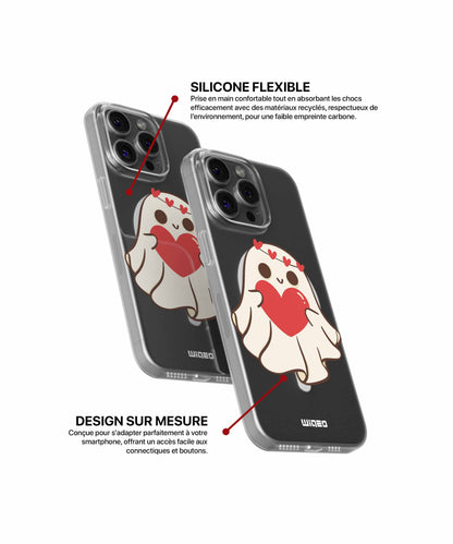 Coque petit fantôme amoureux pour iPhone