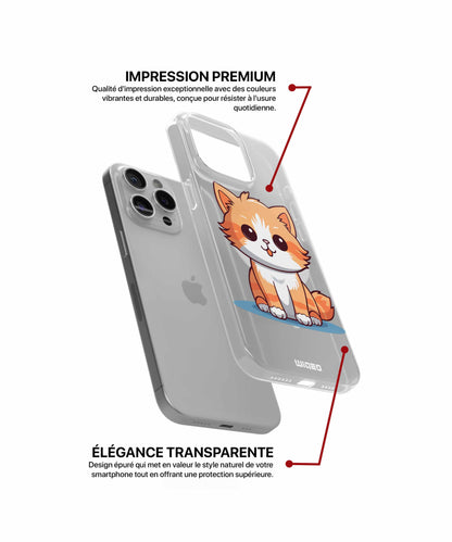 Coque petit félin curieux pour iPhone