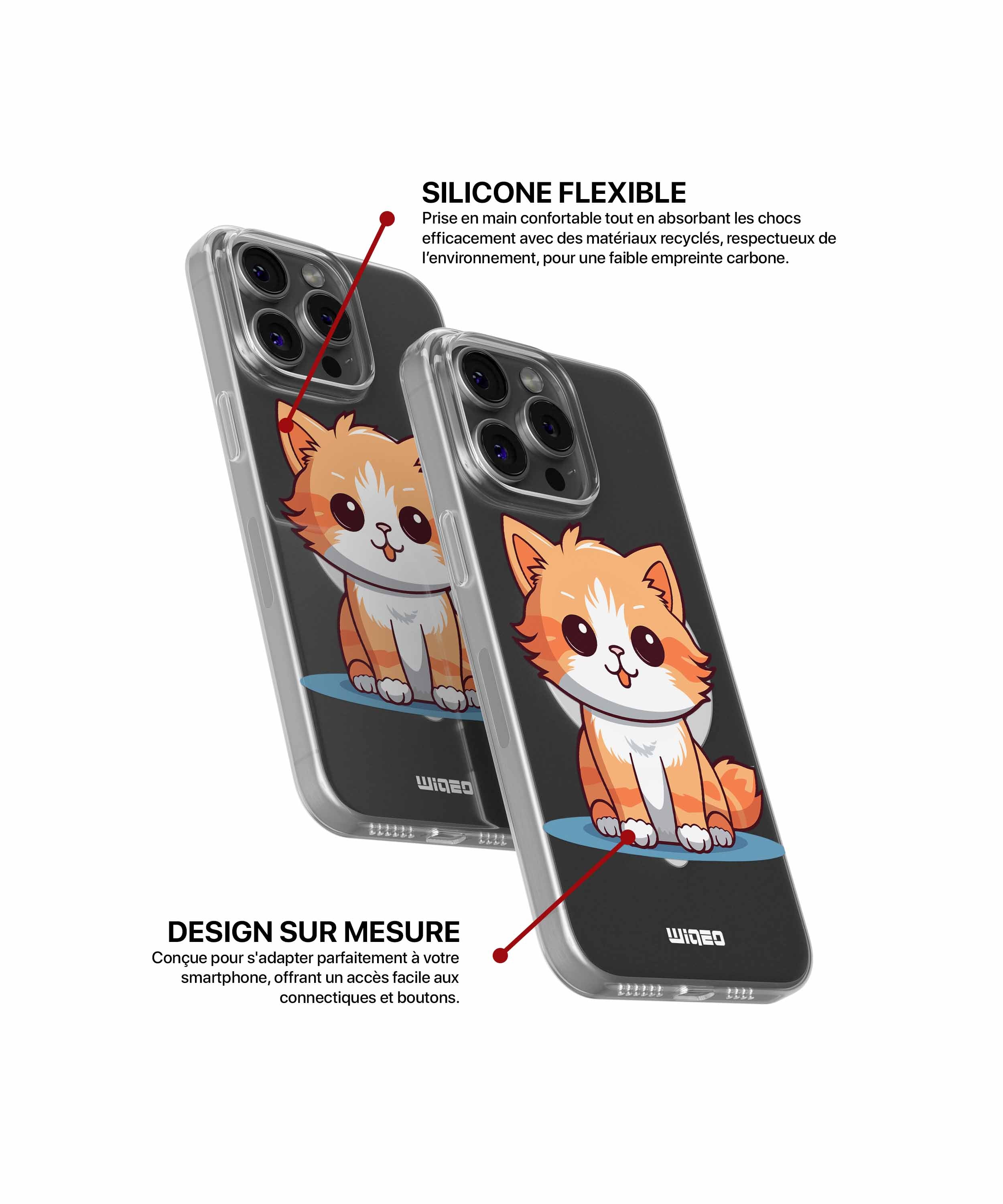 Coque petit félin curieux pour iPhone