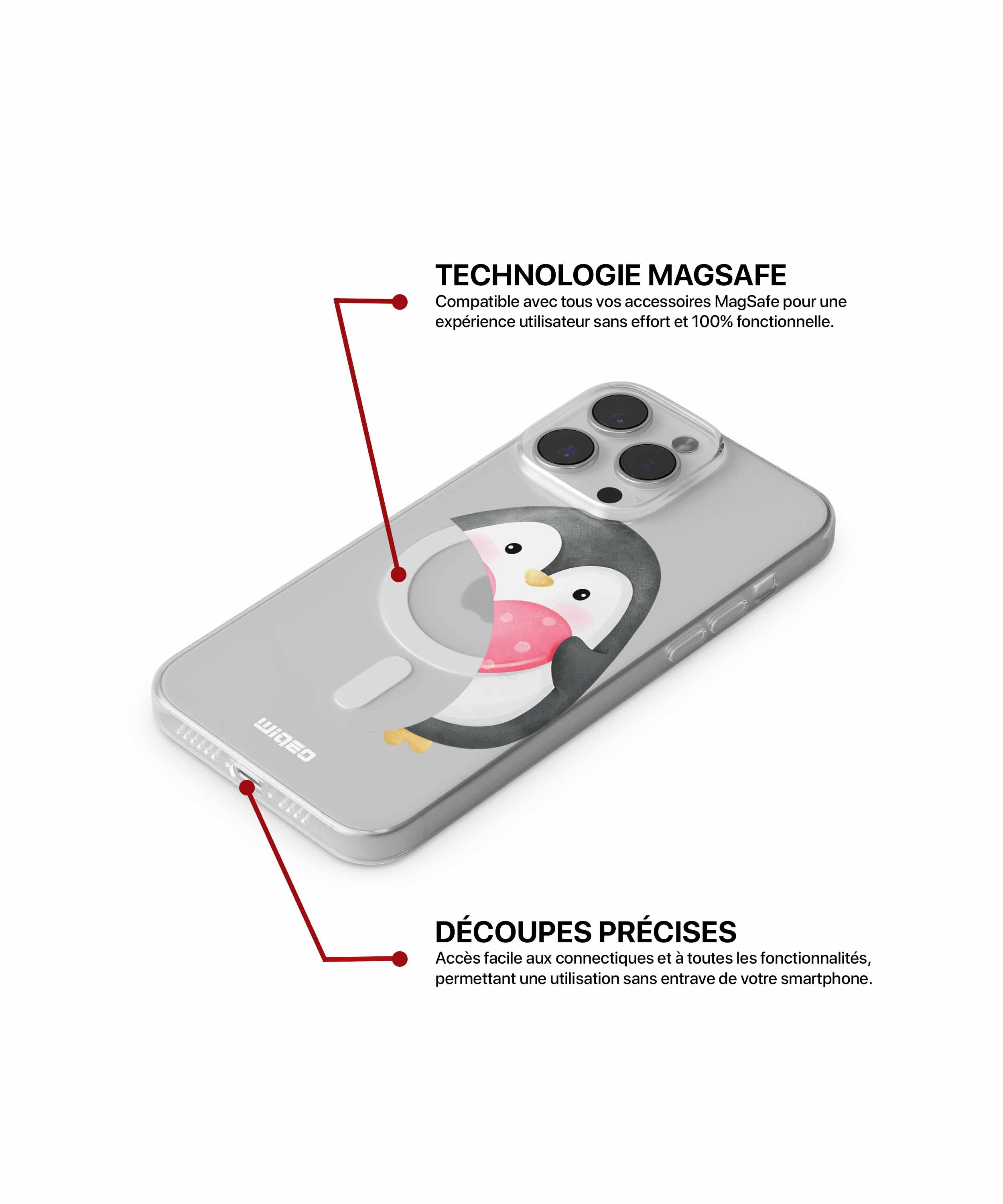 Coque petit pingouin affectueux pour iPhone