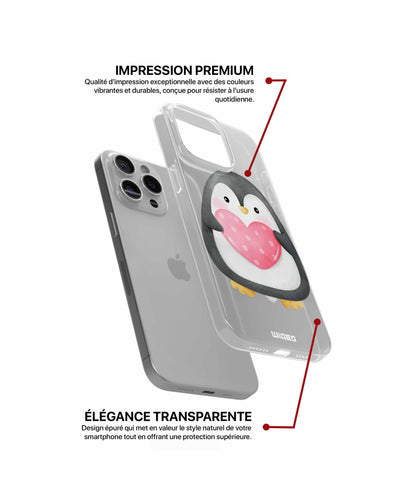 Coque petit pingouin affectueux pour iPhone