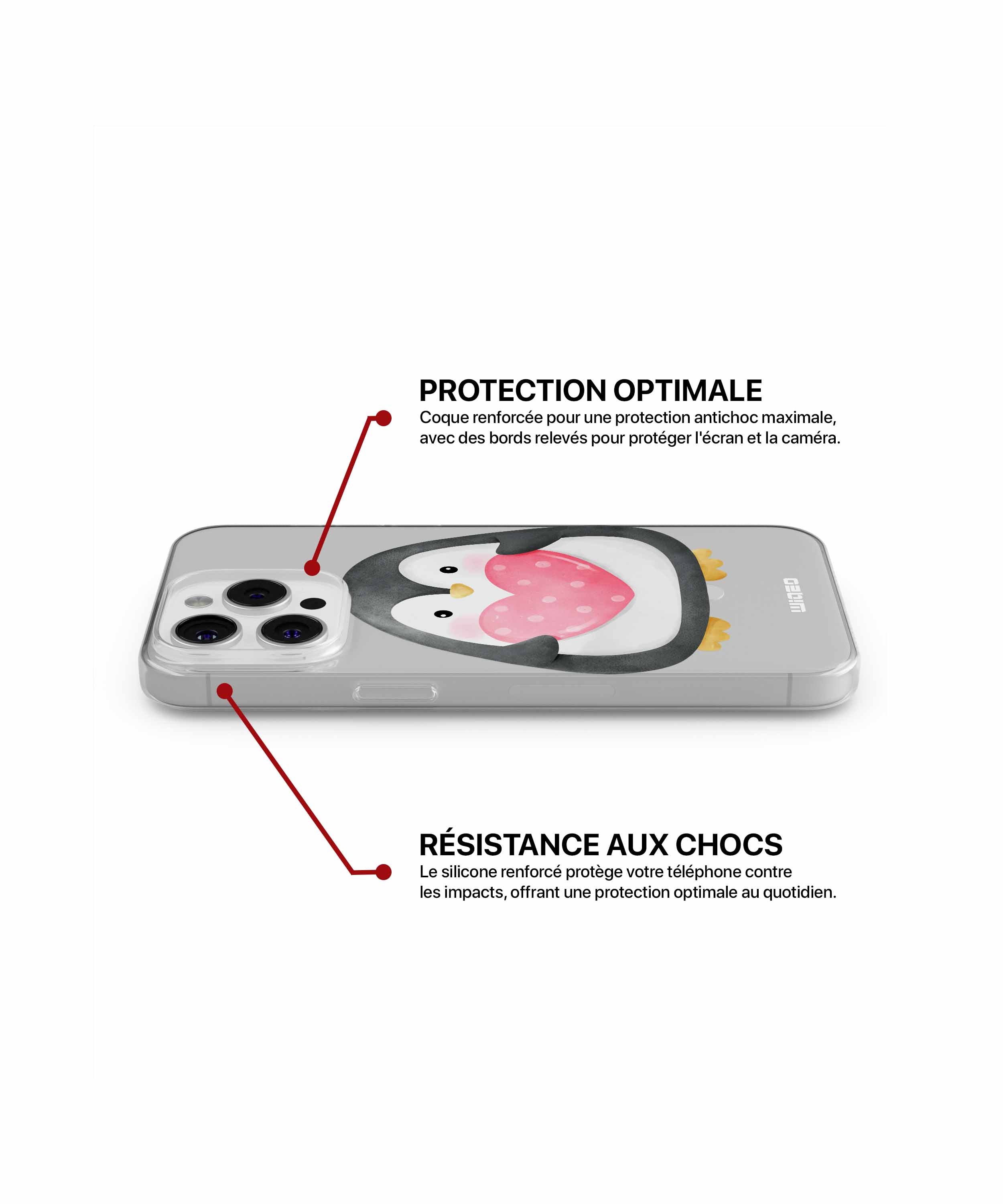 Coque petit pingouin affectueux pour iPhone