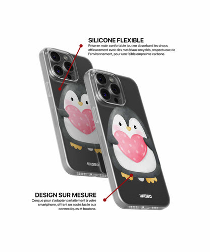 Coque petit pingouin affectueux pour iPhone