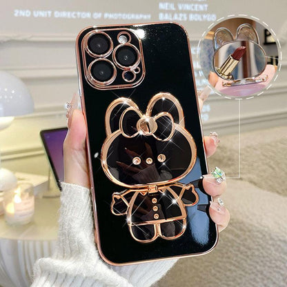 Coque Placage Luxe Avec Support et Miroir pour iPhone 16 - Coque Wiqeo 10€-15€, Coque, iPhone 16, Support Wiqeo, Déstockeur de Coques Pour iPhone