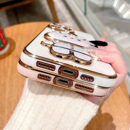 Coque Placage Luxe Avec Support et Miroir pour iPhone 16 Pro Max
