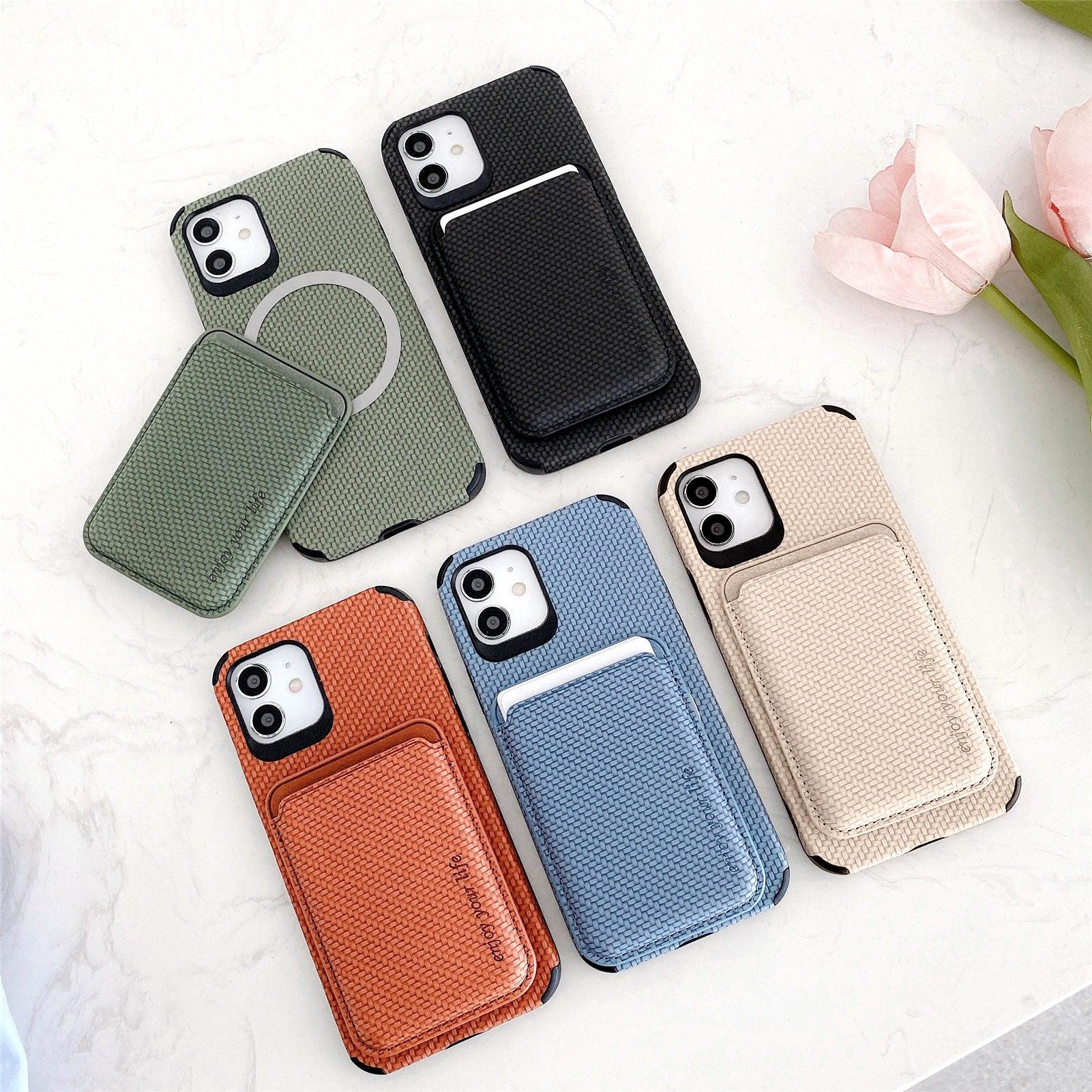 Coque Porte-carte Aspect Cuir Magsafe pour iPhone 16 Pro
