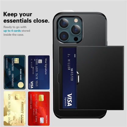 Coque Porte-cartes Armure Coulissante pour iPhone 14 Pro Max