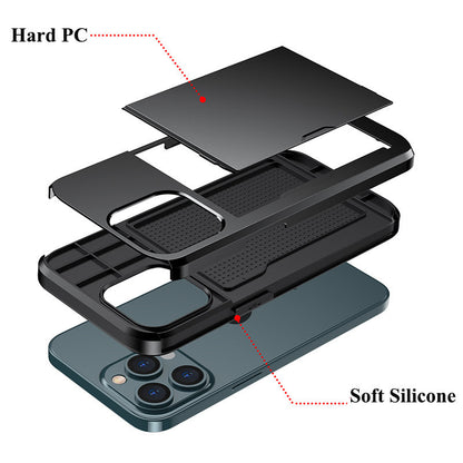 Coque Porte-cartes Armure Coulissante pour iPhone 14 Pro Max