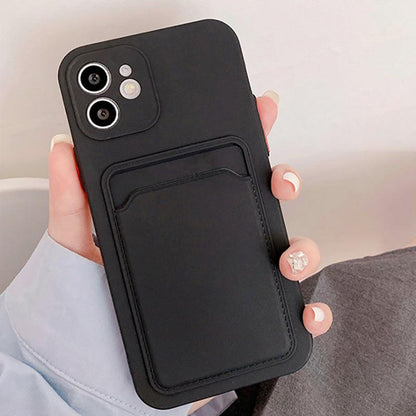 Coque Porte-cartes en Silicone pour iPhone 16 - Coque Wiqeo 15€-20€, Coque, iPhone 16, Portefeuille, Silicone Wiqeo, Déstockeur de Coques Pour iPhone