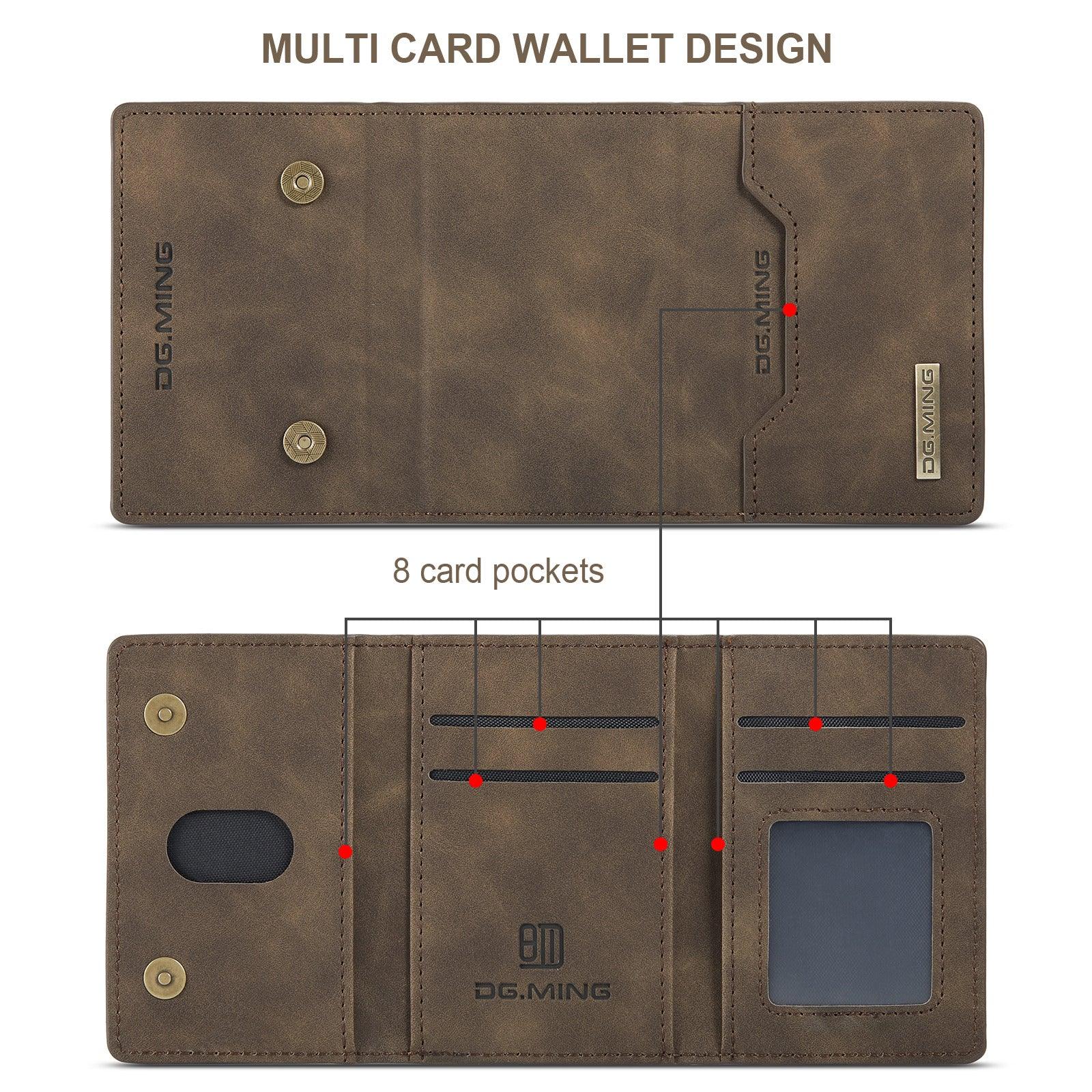 Coque Portefeuille Amovible Aspect Cuir pour iPhone 16 Pro