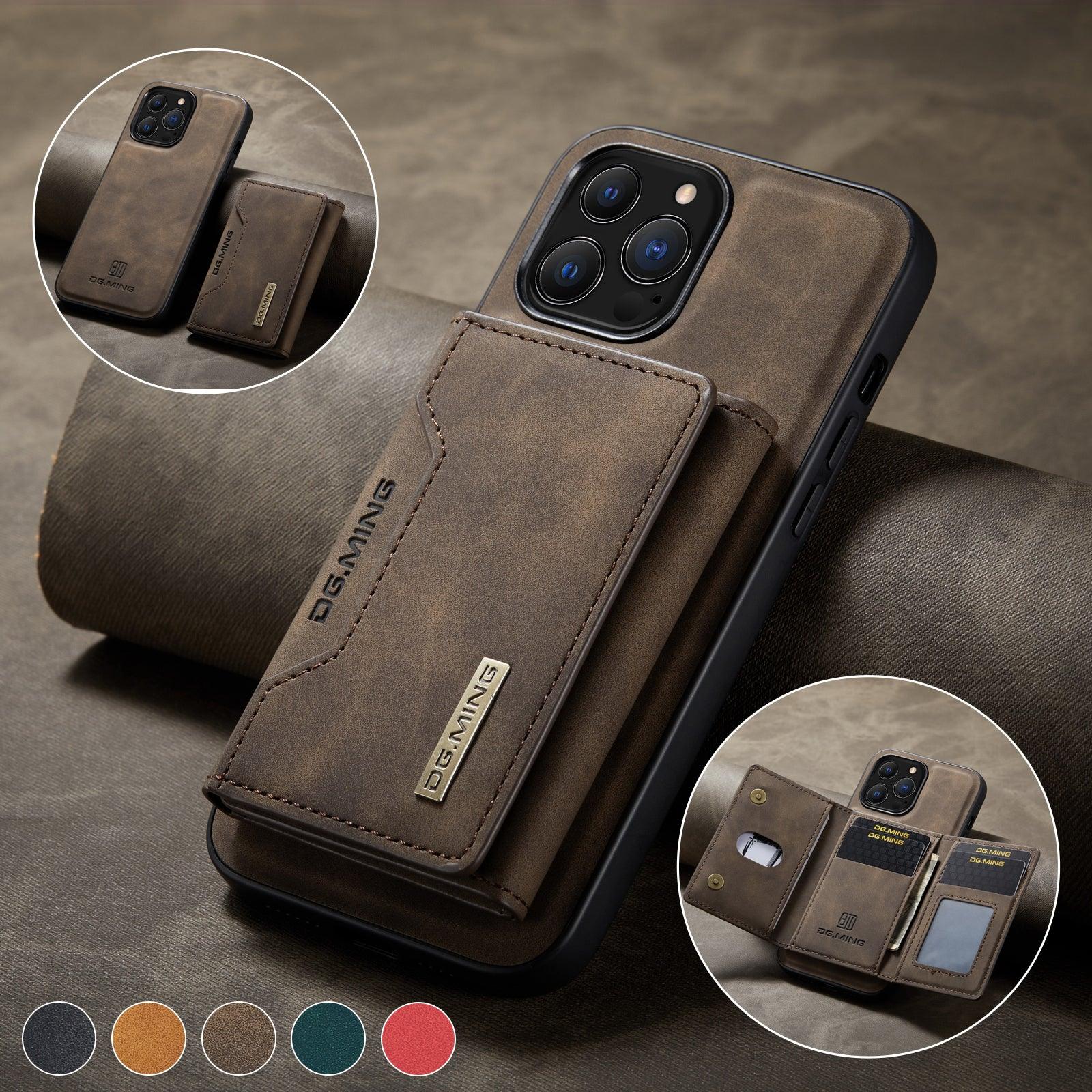 Coque Portefeuille Amovible Aspect Cuir pour iPhone 16 Pro Max