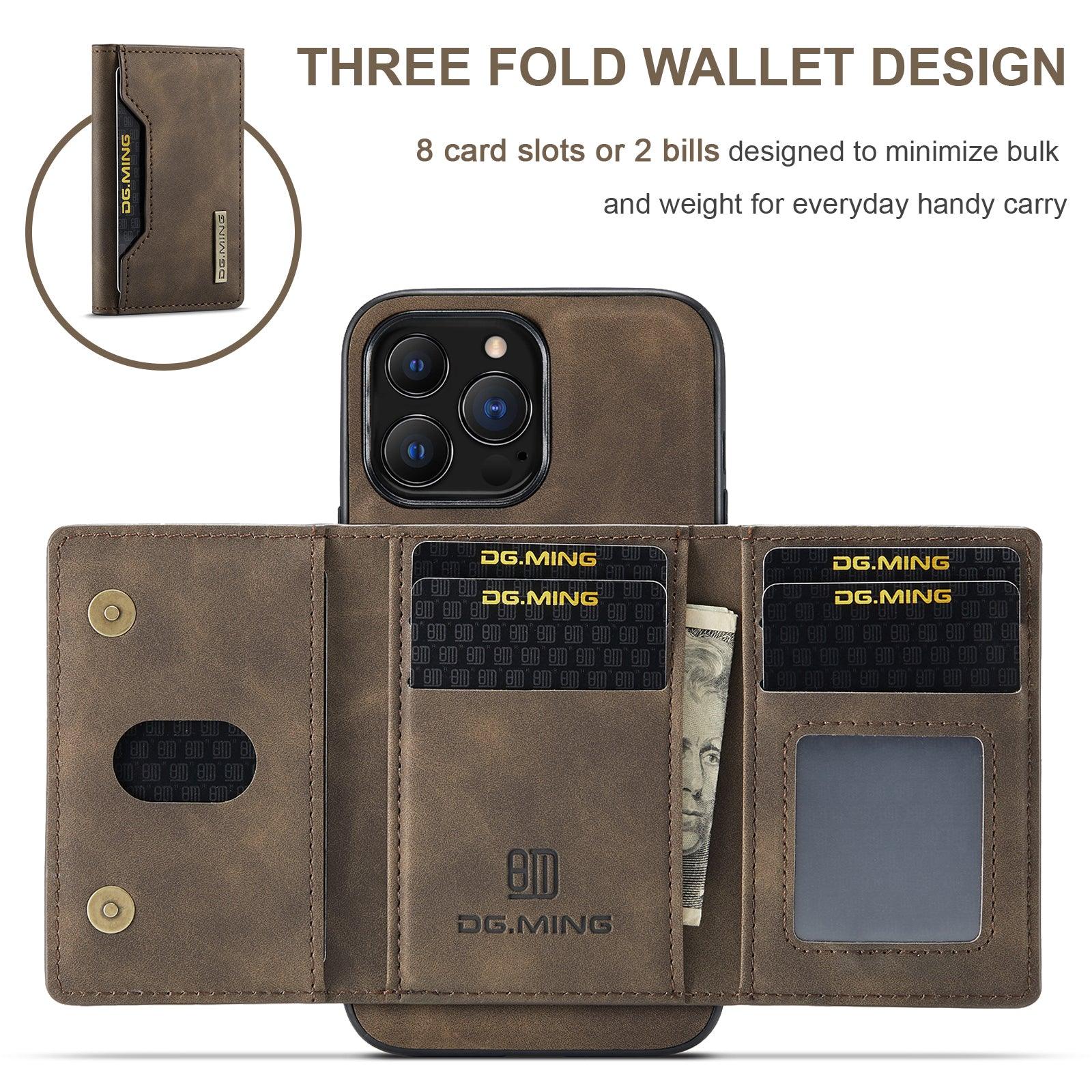 Coque Portefeuille Amovible Aspect Cuir pour iPhone 16 Pro Max