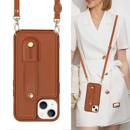 Coque Portefeuille Aspect Cuir avec Sangle pour iPhone 16 - Coque Wiqeo 15€-20€, Chaine, Coque, iPhone 16, Portefeuille Wiqeo, Déstockeur de Coques Pour iPhone