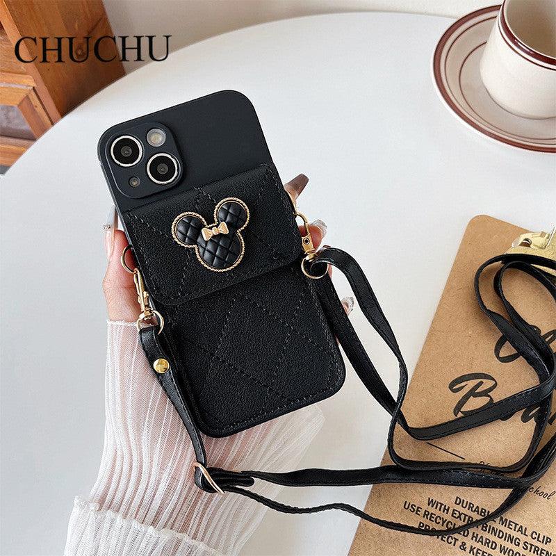 Coque Portefeuille Aspect Cuir en Diamant pour iPhone 16 - Coque Wiqeo 15€-20€, Coque, Cuir, iPhone 16, Portefeuille Wiqeo, Déstockeur de Coques Pour iPhone
