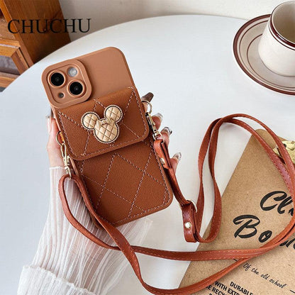 Coque Portefeuille Aspect Cuir en Diamant pour iPhone 16 - Coque Wiqeo 15€-20€, Coque, Cuir, iPhone 16, Portefeuille Wiqeo, Déstockeur de Coques Pour iPhone