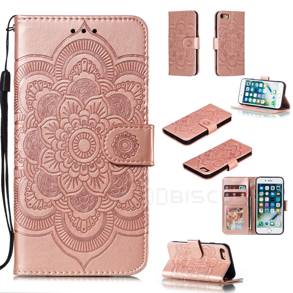 Coque Portefeuille Motif à Fleurs pour iPhone 15