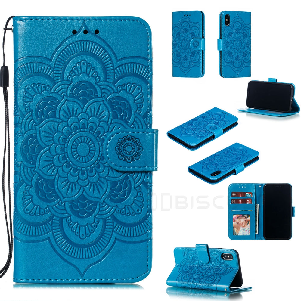 Coque Portefeuille Motif à Fleurs pour iPhone 15
