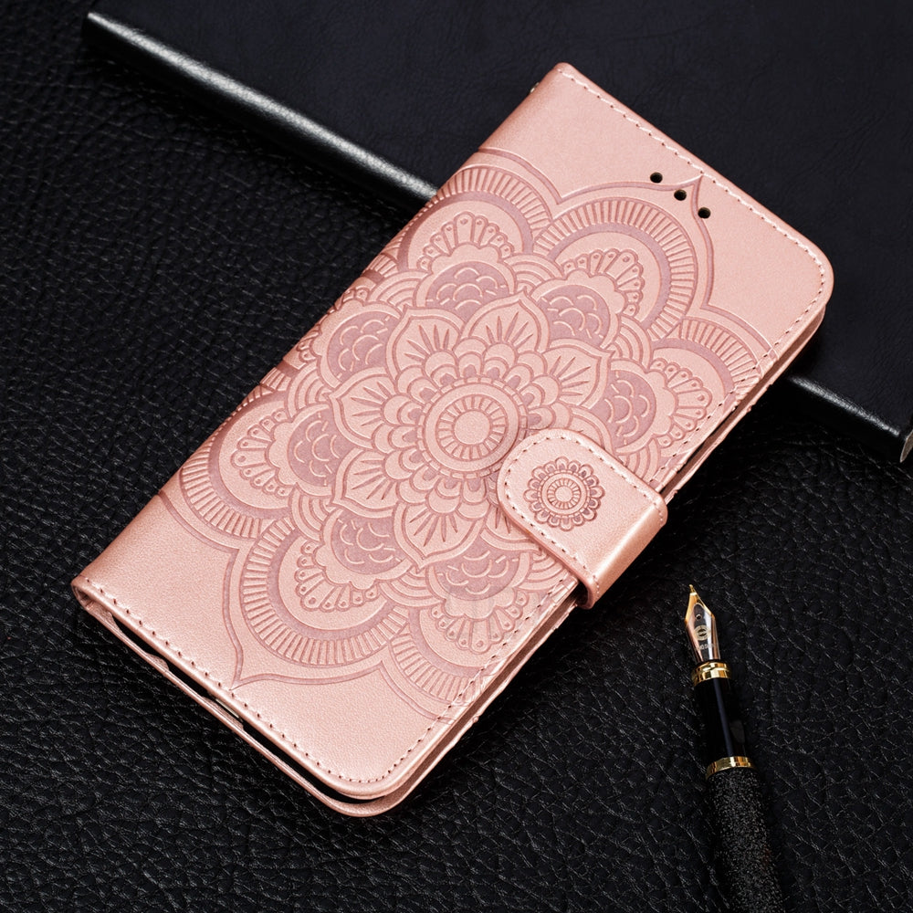 Coque Portefeuille Motif à Fleurs pour iPhone 15 - Rose