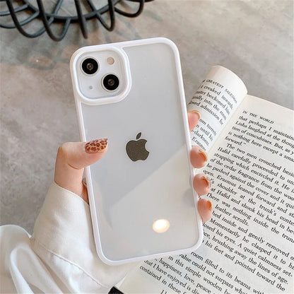 Coque Protection Silicone Antichoc avec Bordures en Couleurs pour iPhone 12 Pro - Blanc