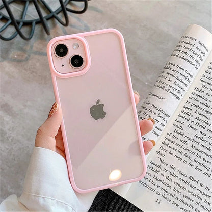 Coque Protection Silicone Antichoc avec Bordures en Couleurs pour iPhone 14 Plus - Rose