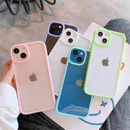 Coque Protection Silicone Antichoc avec Bordures en Couleurs pour iPhone 14 Pro Max