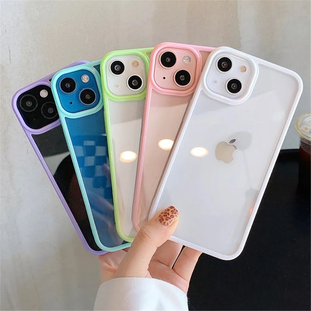Coque Protection Silicone Antichoc avec Bordures en Couleurs pour iPhone 14 Pro Max