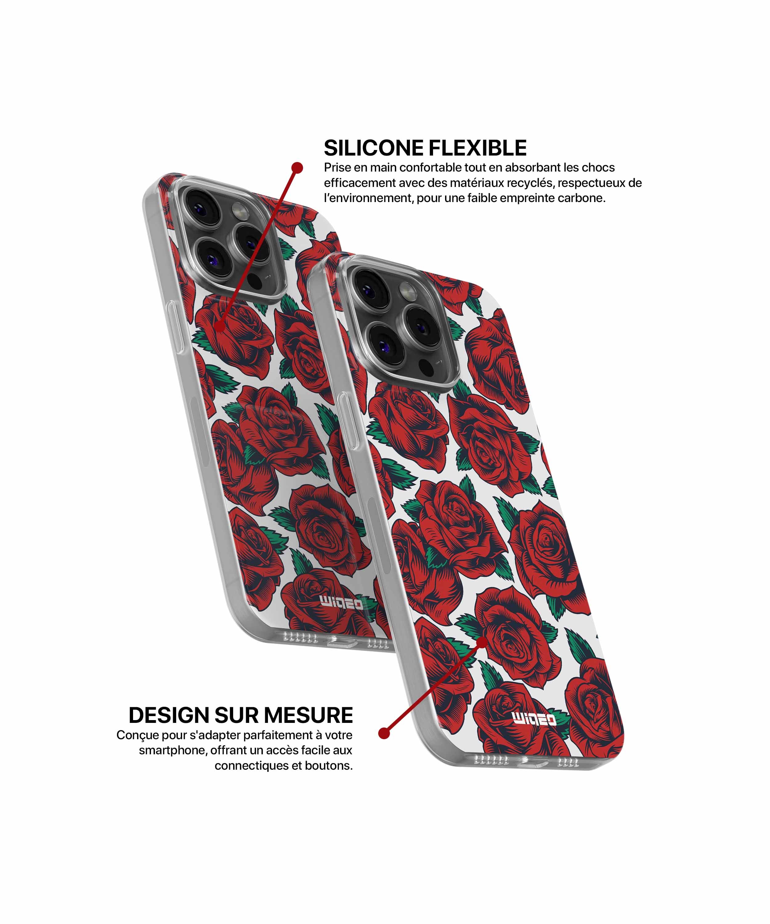 Coque roses passion pour iPhone