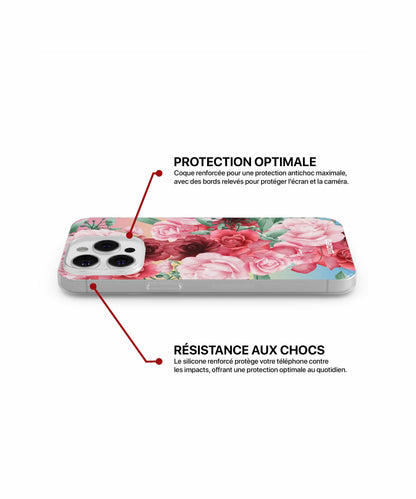 Coque roses poétiques pour iPhone