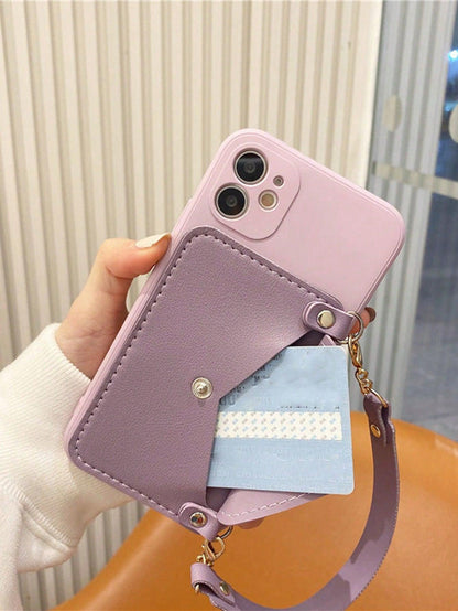 Coque Sac Portefeuille Avec Sangle pour iPhone 12 Pro - Coque Wiqeo 15€-20€, Chaine, Coque, Cuir, iPhone 12 Pro, Portefeuille, Silicone Wiqeo, Déstockeur de Coques Pour iPhone