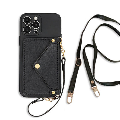 Coque Sac Portefeuille Avec Sangle pour iPhone 12 Pro - Coque Wiqeo 15€-20€, Chaine, Coque, Cuir, iPhone 12 Pro, Portefeuille, Silicone Wiqeo, Déstockeur de Coques Pour iPhone
