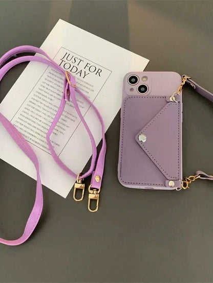 Coque Sac Portefeuille Avec Sangle pour iPhone 14 Plus - Coque Wiqeo 15€-20€, Chaine, Coque, Cuir, iPhone 14 Plus, Portefeuille, Silicone Wiqeo, Déstockeur de Coques Pour iPhone