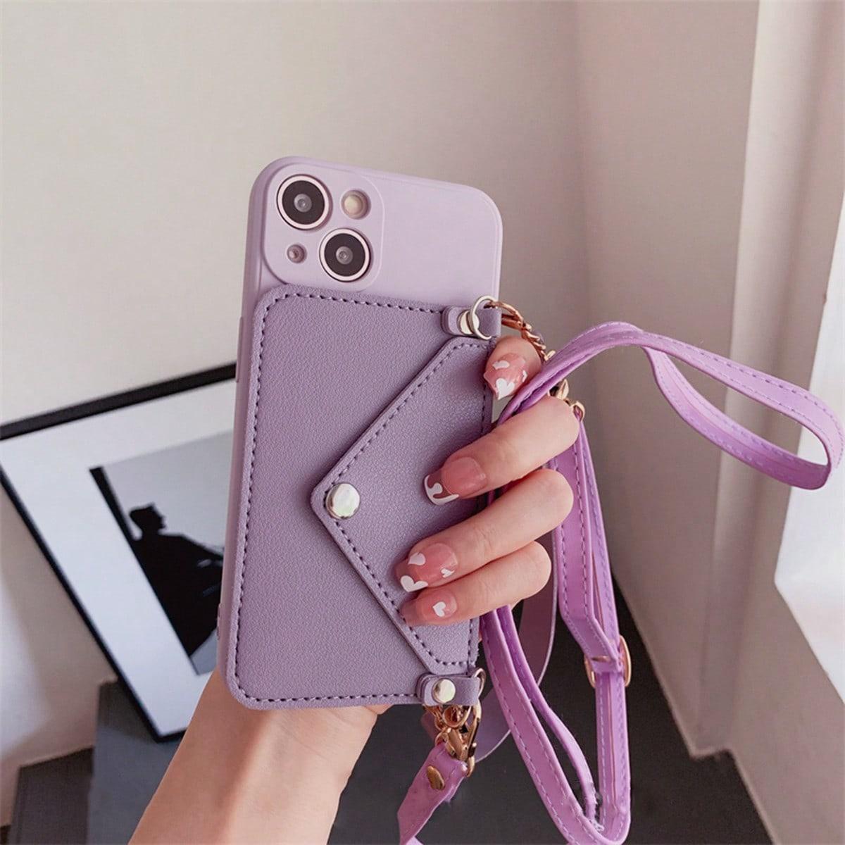 Coque Sac Portefeuille Avec Sangle pour iPhone 16 Plus