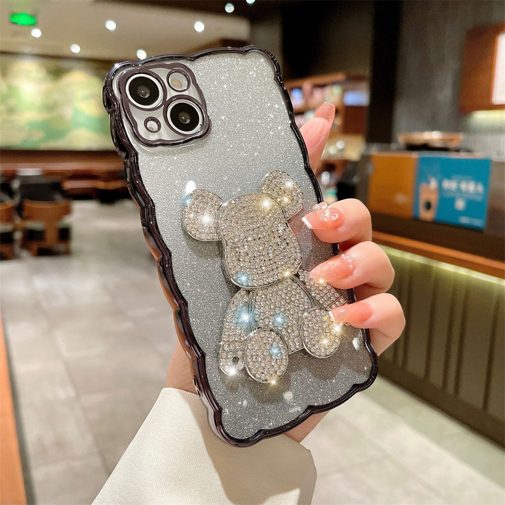 Coque Scintillante en Strass pour iPhone 15 - Noir