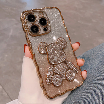 Coque Scintillante en Strass pour iPhone 15 - Or