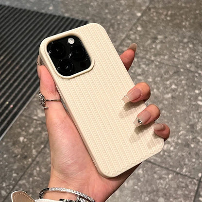 Coque Silicone Flexible Texturée Design Élégant pour iPhone 16 Pro - Blanc