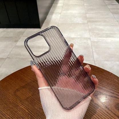 Coque Souple Transparente En Silicone Avec Design Ondulé pour iPhone 13 - Noir