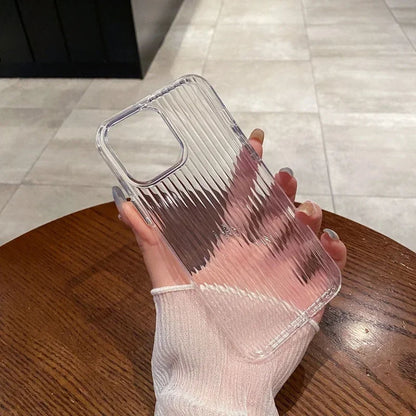 Coque Souple Transparente En Silicone Avec Design Ondulé pour iPhone 13 - Transparent