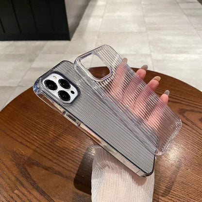 Coque Souple Transparente En Silicone Avec Design Ondulé pour iPhone 13